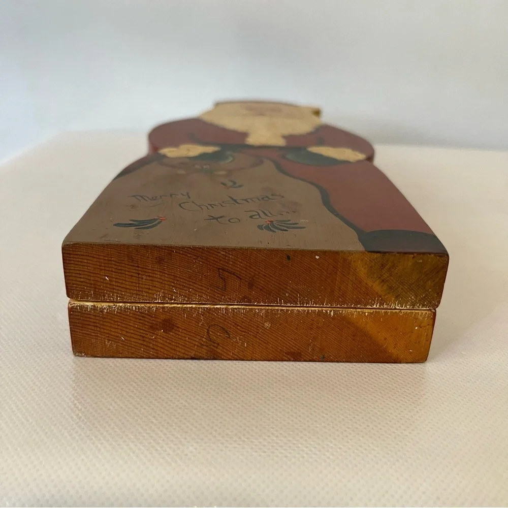 Vintage Wooden Hand Painted Santa